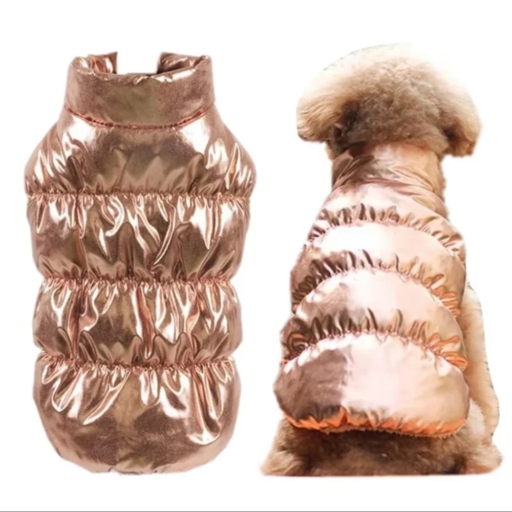 Super cute and cozy gold dog jacket for your furry best friend